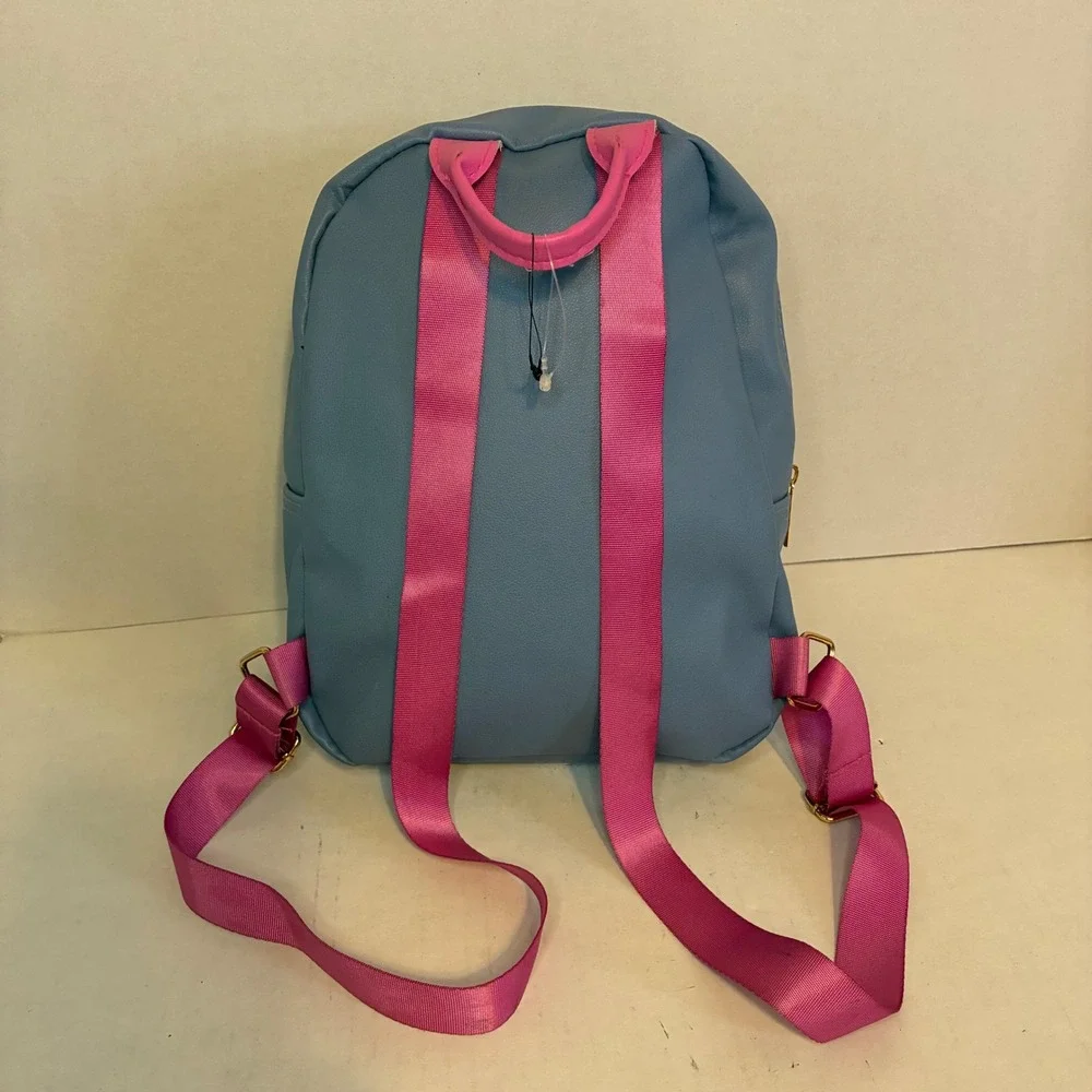 Disney Bioworld Stitch Mini Backpack Blue Faux Leather Kidcore Bag Lilo Colorful